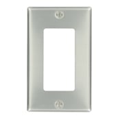 1-Gang Decora/GFCI Device Decora Wallplate, Aluminum, Device Mount, Aluminum