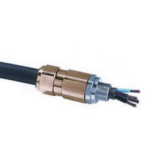 20ST30505 T3 Cable Gland Connector, 1/2 in Trade, 0.24 to 0.46 in Inner/0.37 to 0.63 in Outer Cable Openings, Brass, Nickel Plated