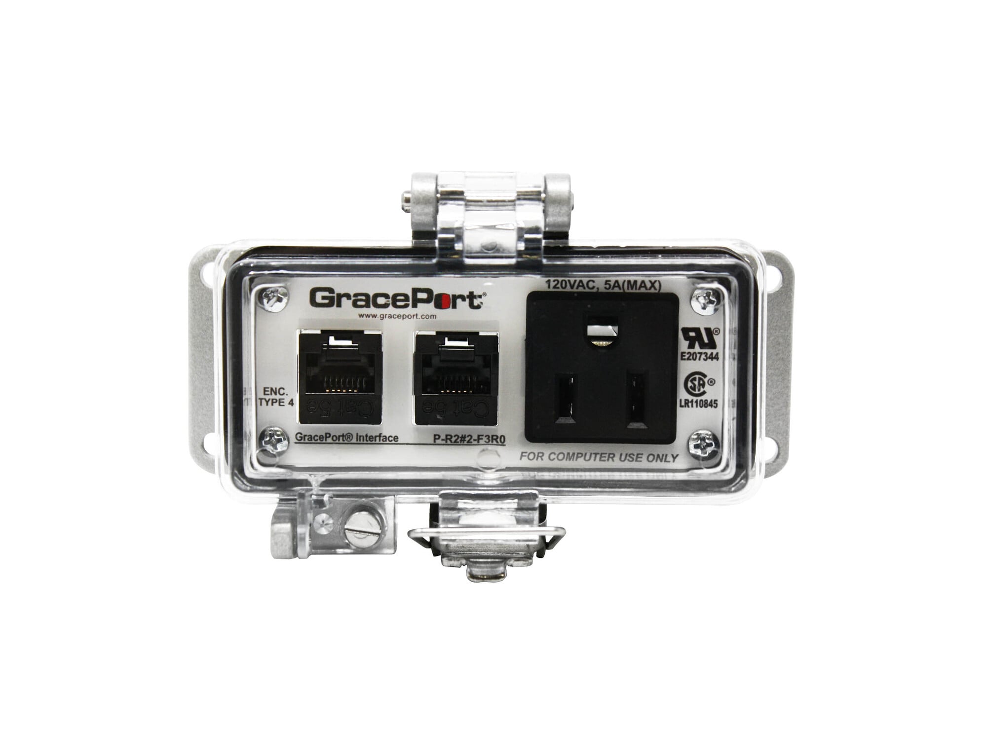 PANEL INTERFACE CONNECTOR WITH QTY 2 RJ45, PMH, UL TYPE 4, SIMPLEX OUTLET, NO CB