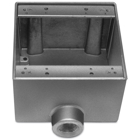 3/4 Inch Deep 2 Gang Device Box, Die Cast Aluminum, Dead End, 1 Hole, Raintight When Used with Appropriate Cover