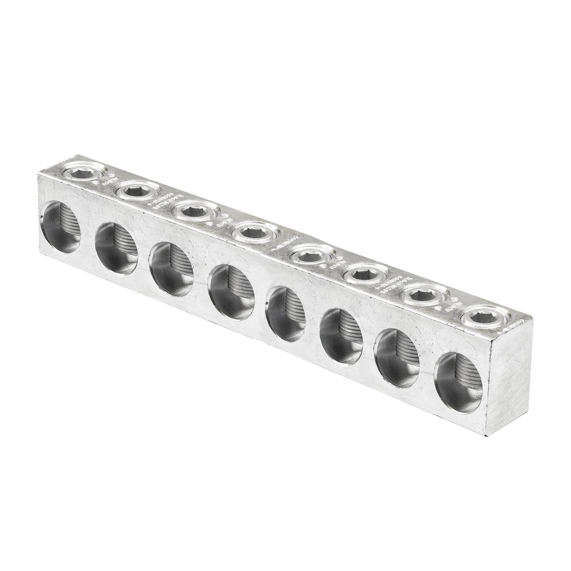Ground Splitter (Ground Bar) 8 Lugs, 0.7x4.75x0.56, Tinned, Aluminum