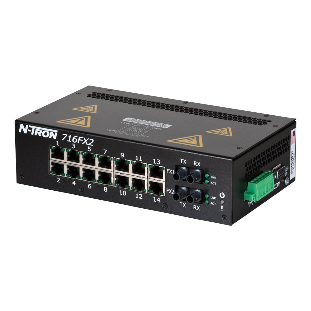 716FX2 Managed Industrial Ethernet Switch, ST 2km