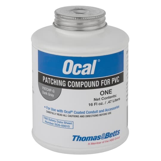 Touch-Up Compound for Exterior PVC Patches, Dark Gray, 1 Pint/0.47 Liter Brush Cap Can
