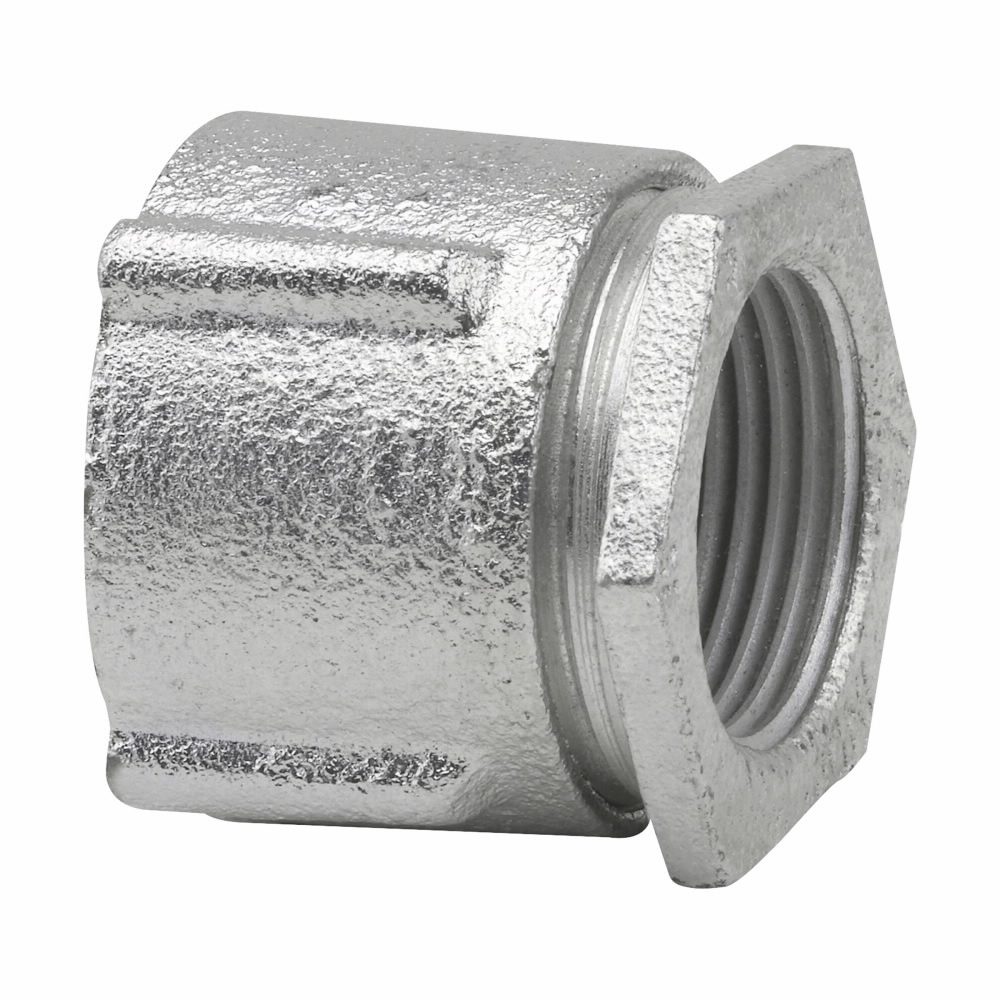 Eaton Crouse-Hinds series three-piece conduit coupling, Rigid/IMC, Malleable iron, Concrete tight, 1-1/2"
