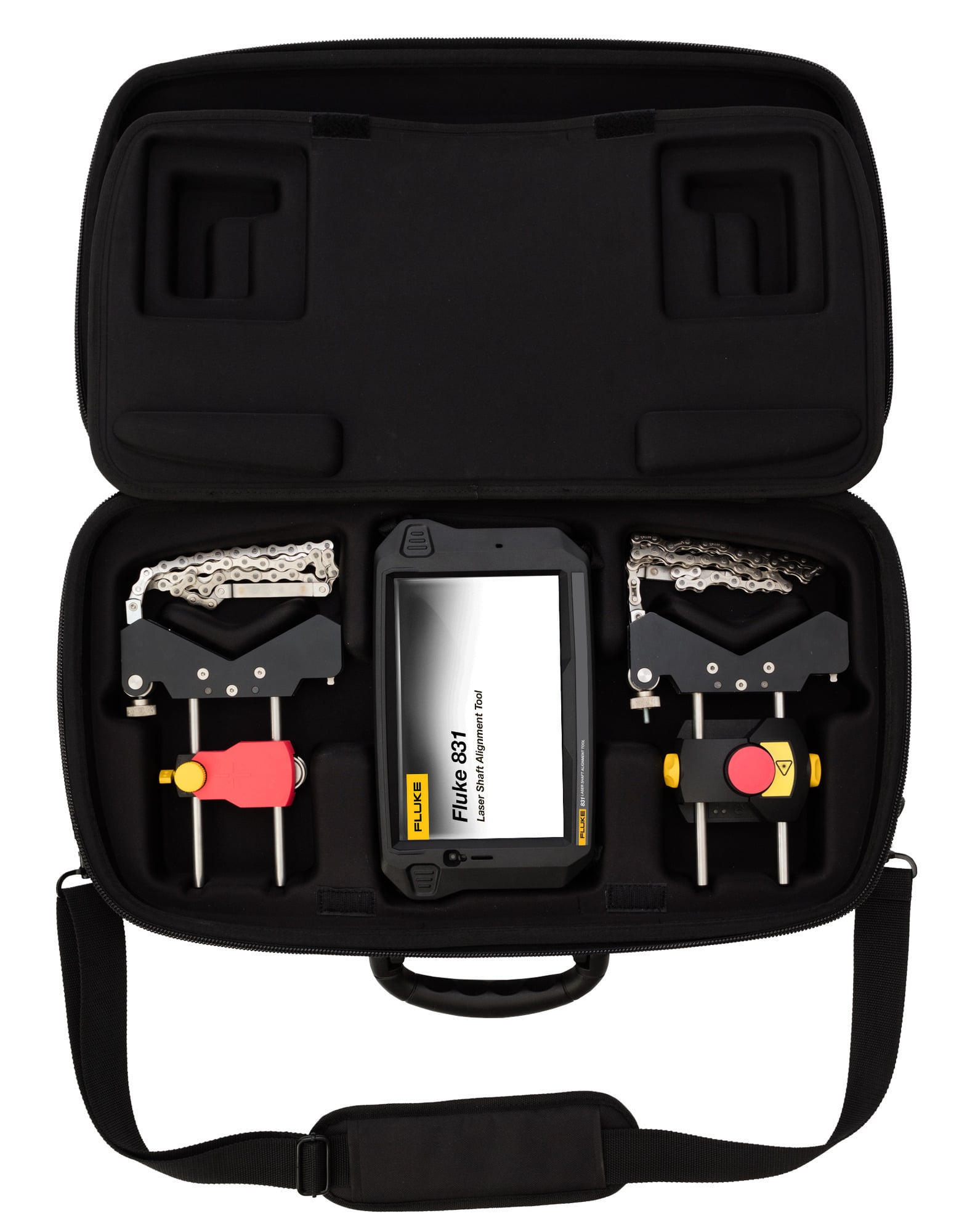 The Fluke 831 Laser Shaft Alignment Tool provides quick, easy, precision alignments of main stream coupling driven machines