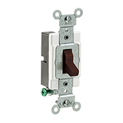 15 Amp, 120/277 Volt, Toggle Single-Pole Ac Quiet Switch, Commercial Grade, Grounding, Black