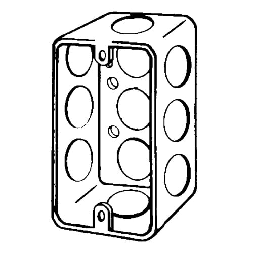Features:With 1/2 IN Conduit Knockout, Standard:UL E18095, Number Of Outlet:11, Material:Steel, Size:2.125 X 1.5 X 4IN, Cubic Capacity:10.3CI