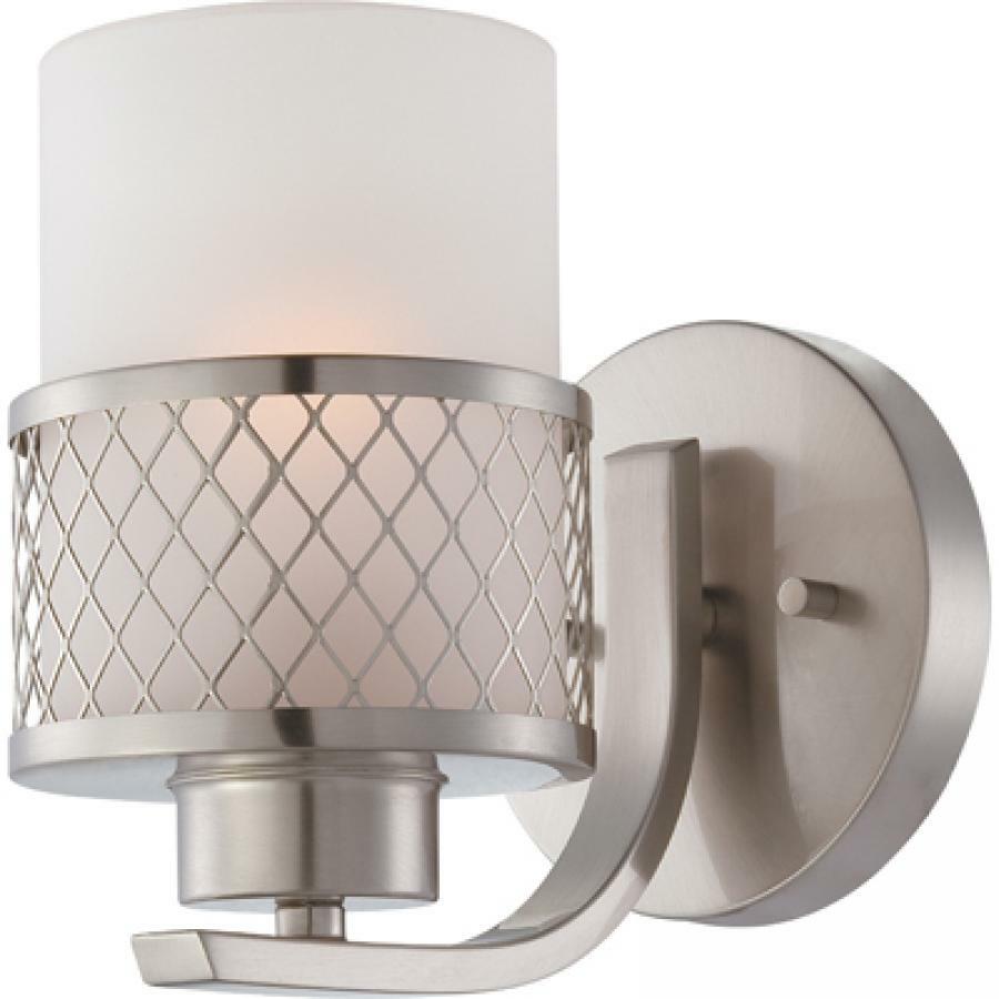 60-4681 Nuvo Fusion Contemporary Vanity Light Fixture, (1) A19 Lamp, 120 V AC, Brushed nickel Housing