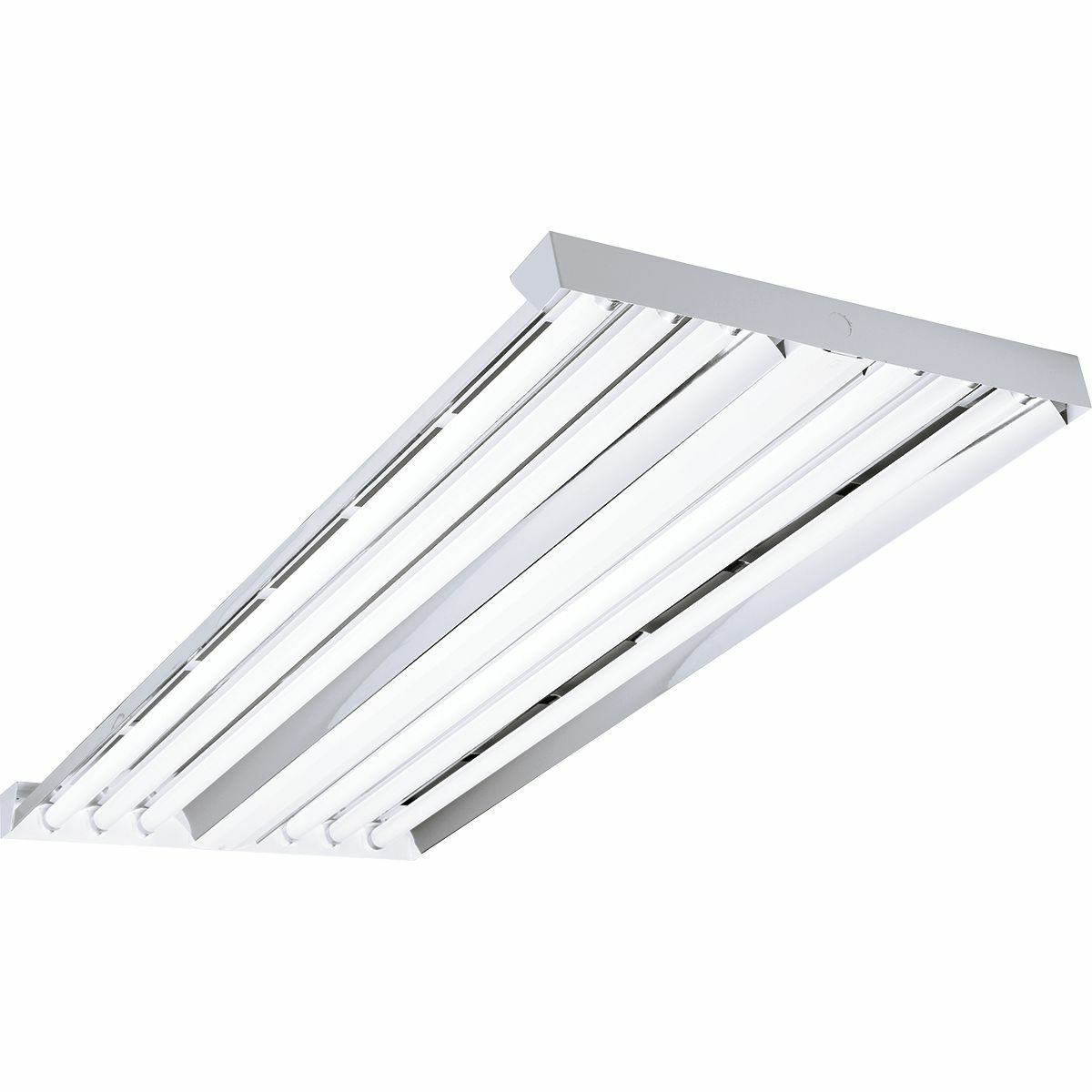 LHA linear high bay4 ft, 4 foot, T8: 32 watt fluorescent, Number of Lamps: 6, Lamp Included: No, narrow distribution, Uplight, 2 3-light electronic instant start high lumen T8, 120-277 VAC