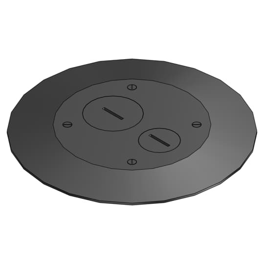 Poke-Through Cover, 7-1/4 Inch Diameter, Aluminum with Brown Powder Finish
