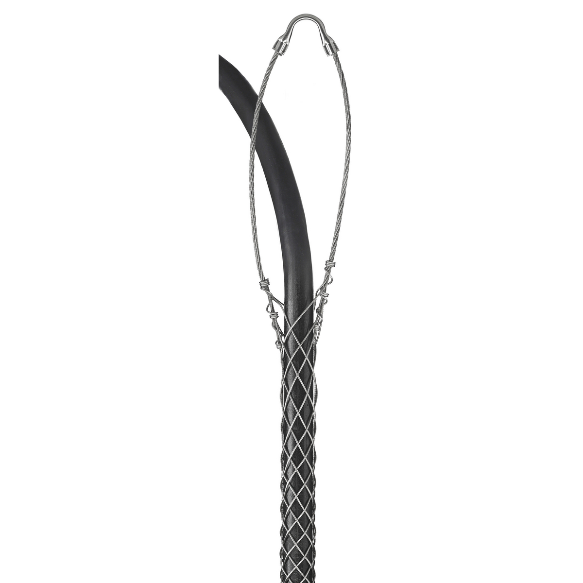 Support Grips, Single Eye, Single Weave, Closed Mesh, Stainless Steel, 1.25-1.49"