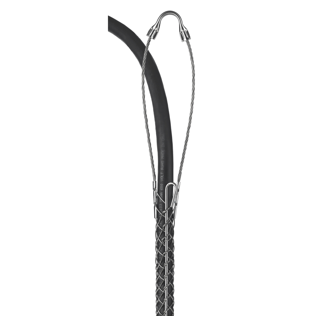 Support Grips, Single Eye, Single Weave, Split Mesh, Rod Closing, Stainless Steel, 1.25-1.49"