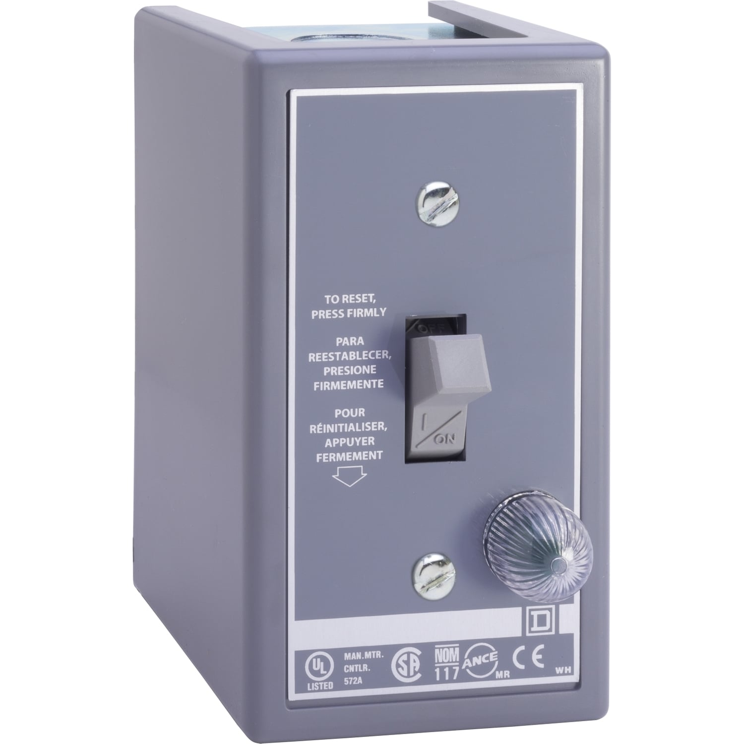Manual Starter, fractional horsepower, 16A, 1 pole, 1 HP at 277 VAC, toggle w/guard, green indicator, NEMA 1 enclosure