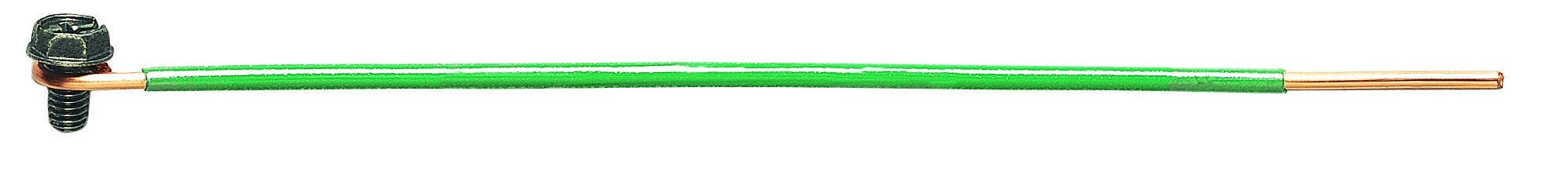 IDEAL, Length: 6.5 IN, Includes: Loop & Ground Screw and Stripped End, Wire Size: 12 AWG, Wire Type: Solid