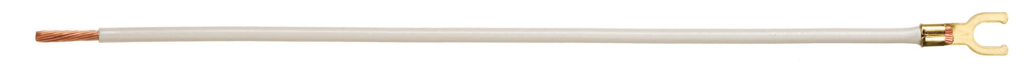 IDEAL, Length: 8 IN, Includes: #10 Fork and Stripped End, White, Wire Size: 12 AWG, Wire Type: Stranded