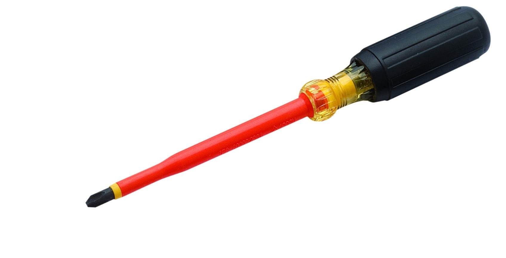 IDEAL, Screwdriver, Insulated, Tip Size: #3, Overall Length: 11 IN, Tip Type: Phillips, Handle Length: 4.92 IN, Handle Color: Black, Blade Material: 50Bv30 Steel with orange P.P. sheathed (dual)