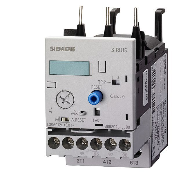 OVERLOAD RELAY 6...25 A FOR MOTOR PROTECTION SIZE S0, CLASS 10 FOR MOUNTING ONTO CONT. MAIN CIRCUIT SCREW CONNECTION AUX. CIRCUIT SCREW CONNECTION MANUAL-AUTOMATIC-RESET