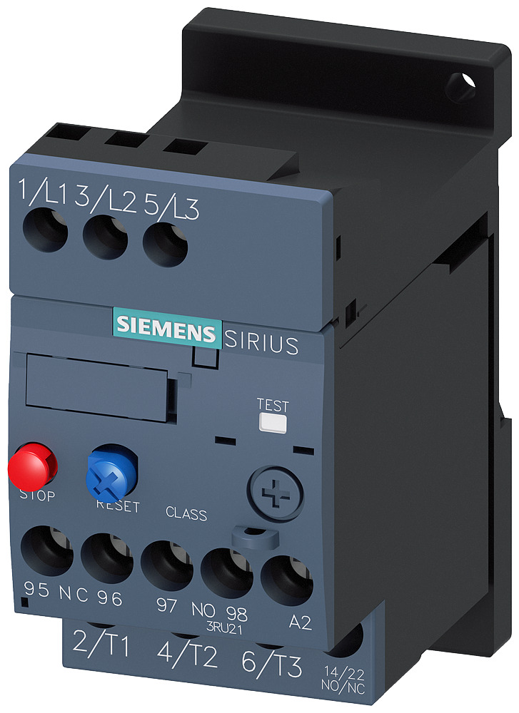 Overload relay 3.5...5.0 a for motor protection sz s00, class 10, stand-alone installation main circuit screw terminal aux. circuit screw terminal manual-automatic-reset