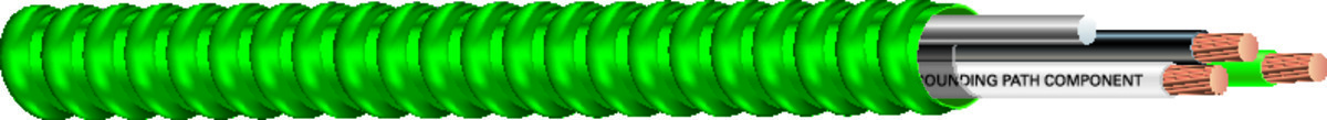 MCAP MC All Purpose Hospital Care Facility Cable, 12 AWG, 2 Conductors, Solid, Blue/White/Green, 250 Foot Coil