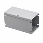 Eaton B-Line series wireway, 6" height, 120" length, 6" width, 3RHS NK wireway, Embossed thru holes, No knockouts, Hinged cover, NEMA 1, Galvaneal steel, Hinged, ANSI 61 gray, 16 gauge