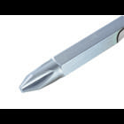 Power Bit, #2 Tip, Phillips Tip, Overall Length: 2 IN, S2M Tool Steel Blade, Hex Shank, 1 Piece, 1/4 IN Shank, S2M Tool Steel, Package Type: Card