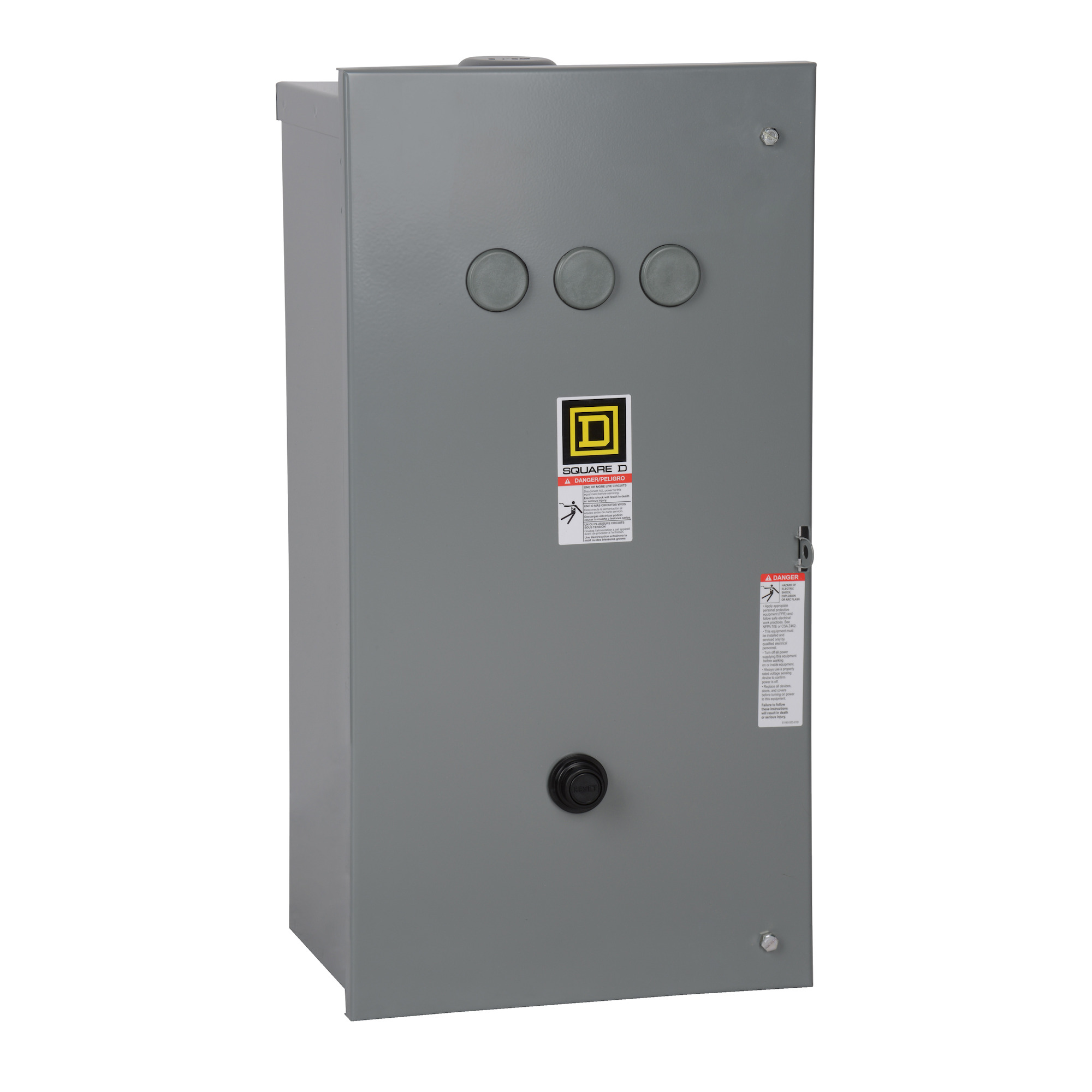 Square D,STARTER 250VAC EXTRA CAPACITY 1-PHASE,1-Phase,240VAC@60Hz - 220VAC@50Hz,2P,600VAC,7.5HP@115VAC - 15HP@230VAC,90 A,Box Lug,NEMA 3R,Non-Reversing Starter,Not NEMA Rated,S,UL Listed - CSA Certified,Used for Full-Voltage Starting and Stopping of AC Squirrel Cage Motors,melting alloy 2