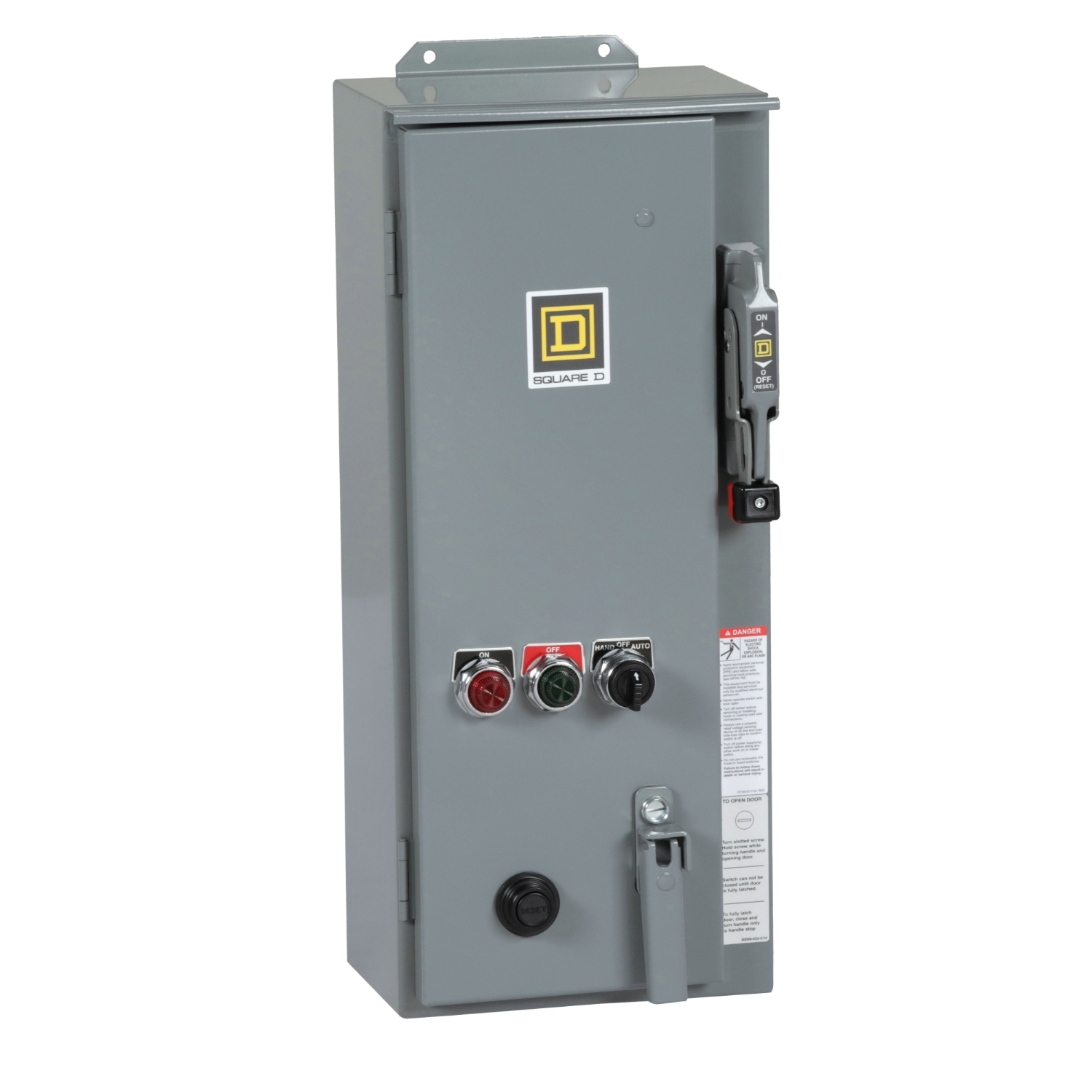 NEMA combination starter, Type S, 30A fusible disconnect, Size 1, 27A, melting alloy overload, 120VAC coil, NEMA 3R/12 [TAA]