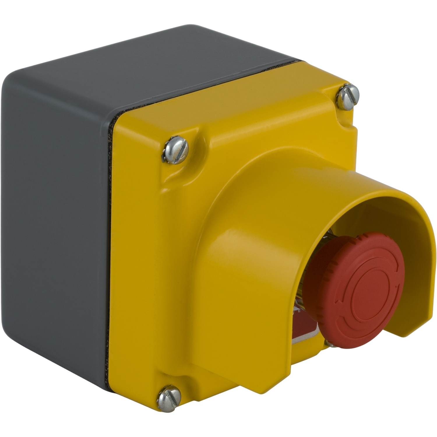 Guarded Enclosure, Harmony 9001K, die cast zinc, yellow, red turn to release mushroom, 30mm