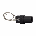 Eaton Crouse-Hinds series Cam-Lok J Series E1016 protective cap, Up to 400A continuous, Green, Male, Thermoplastic elastomer (TPE), Lanyard, 600 Vac/dc