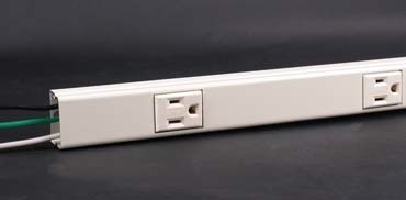 Aluminum Tamper Resistant 6 Outlet Plugmold; 3 Foot