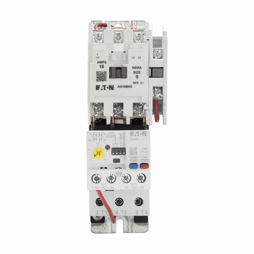 Eaton Freedom NEMA motor control starter,NEMA Non-reversing Freedom Series starter,With C440 EOLR Ground fault feature set,SEL Reset,SEL Class (10,20),120V/60 Hz or 110V/50 Hz coil voltage,Horizontal mount,18A,1-5A fla range,Size 0