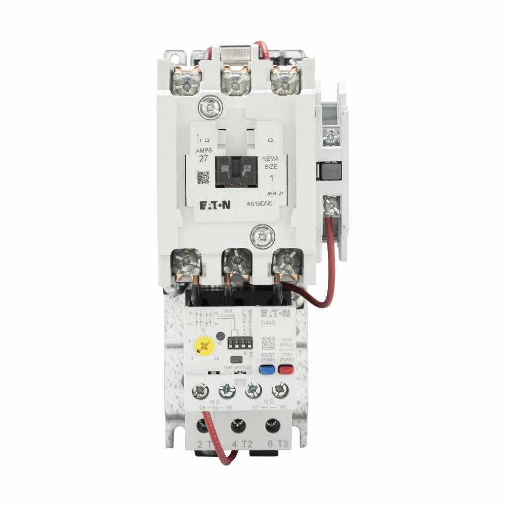 Eaton Freedom NEMA motor control starter,NEMA Non-reversing Freedom Series starter,With C440 EOLR Std Feature set,SEL Reset,SEL Class (10A,10,20,30),120V/60 Hz or 110V/50 Hz coil voltage,Horizontal mount,27A,4-20A fla range,Size 1