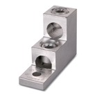 Aluminum PanelBoard Lug, Dual Rated Mechanical Lug,  Dual Rated Connector Copper and Aluminum 90 Degree C, 1/0 - 750 kcmil, Bolt Hole 3/8 inch, Four Barrel.   3 inch X 2-5/8 inch X 4-15/16 inch.