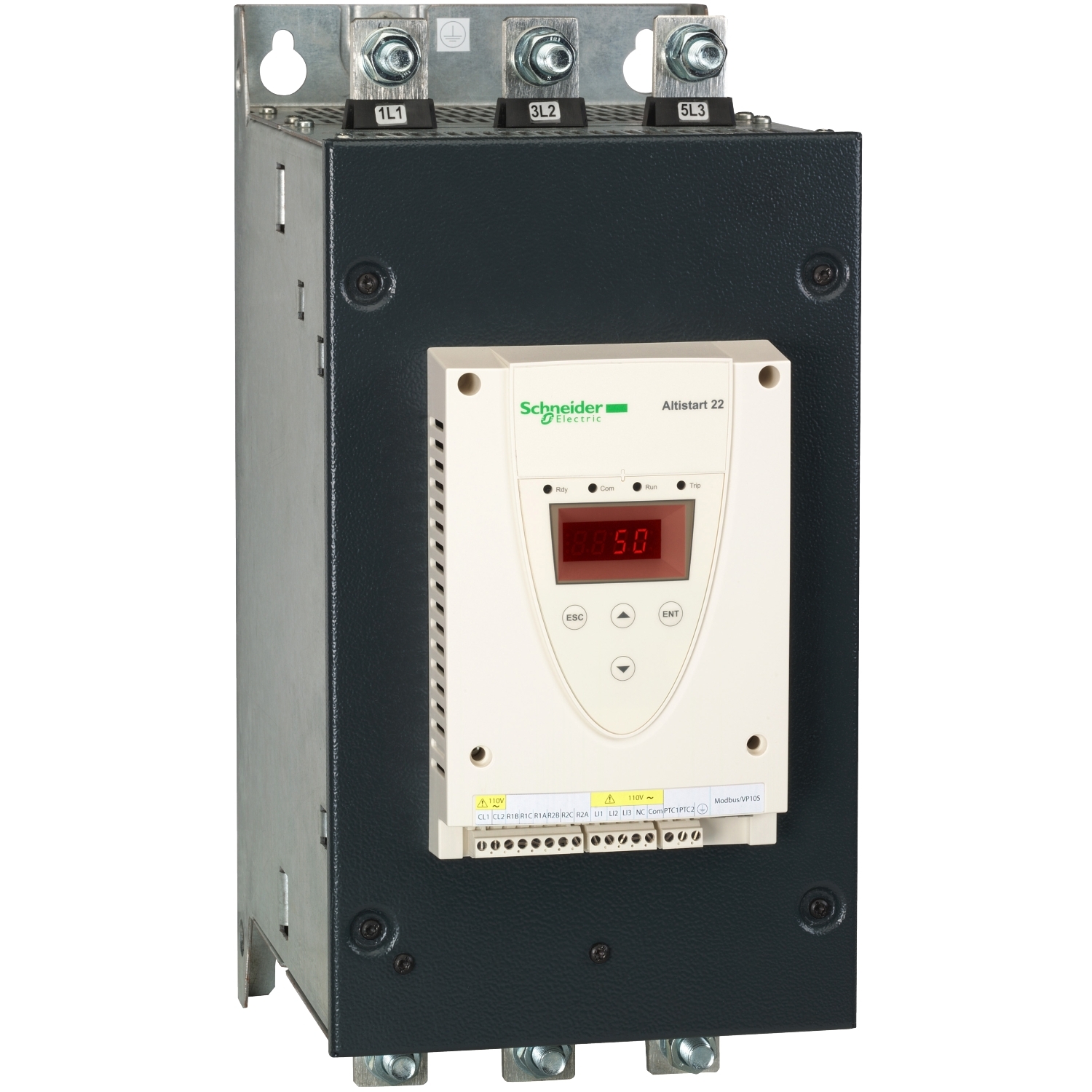 soft starter for asynchronous motor, Altistart 22, control 230V, 230 to 440V, 90 to 160kW