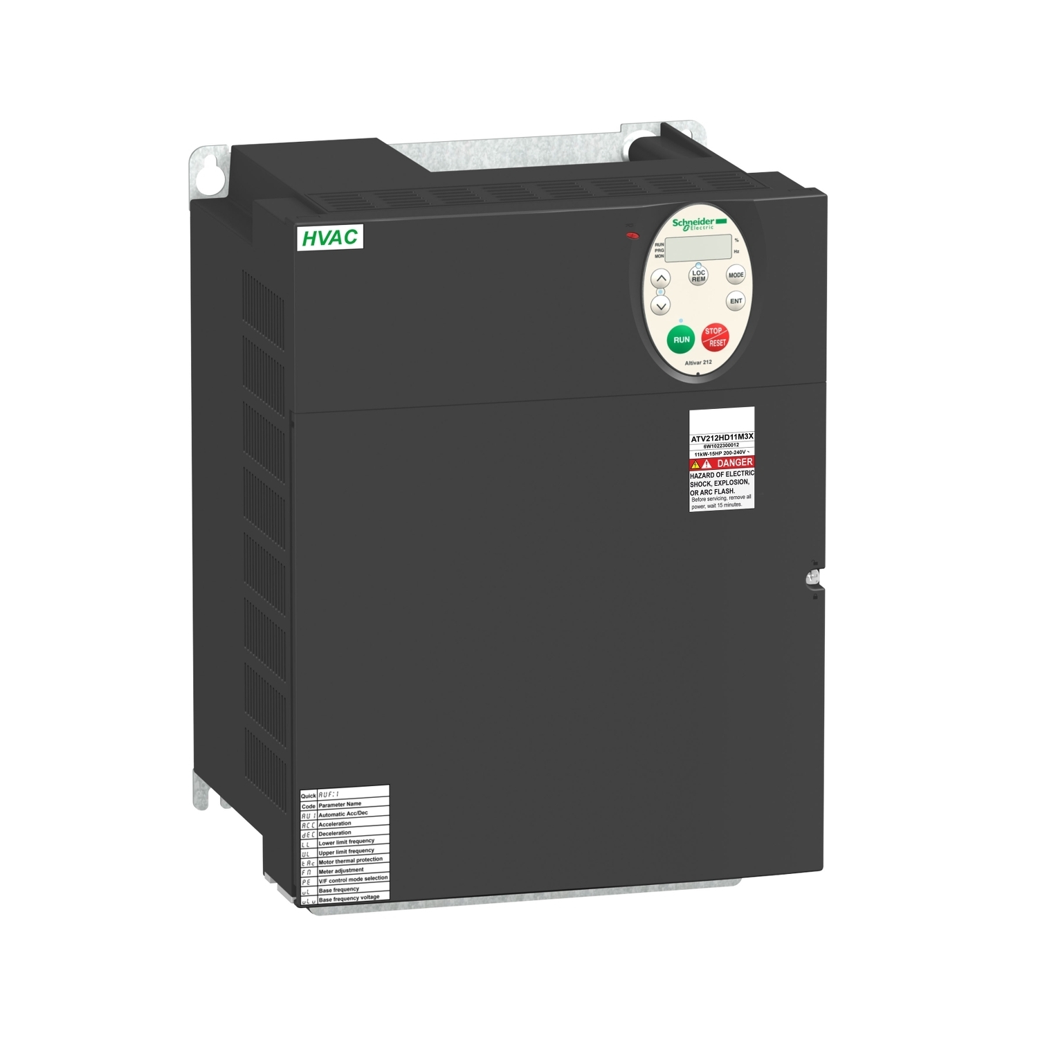 variable speed drive, Altivar 212, 18.5kW, 25hp, 240V, 3 phases, without EMC, IP21
