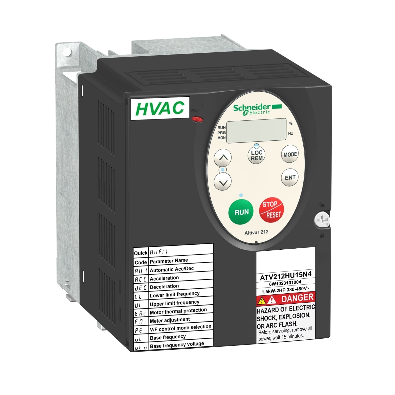 variable speed drive, Altivar 212, 1.5kW, 2hp, 480V, 3 phases, with EMC, IP21