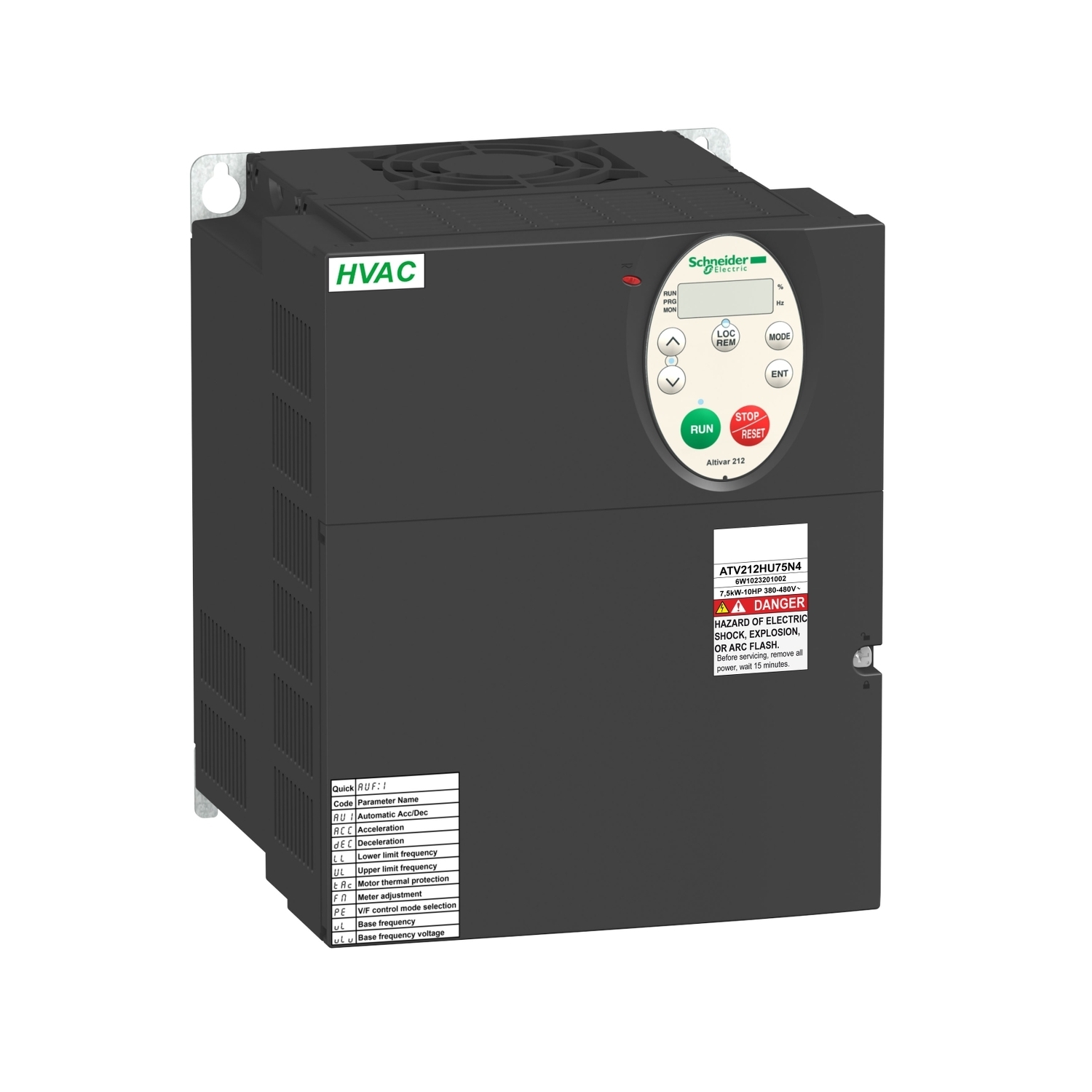 variable speed drive, Altivar 212, 7.5kW, 10hp, 480V, 3 phases, with EMC, IP21