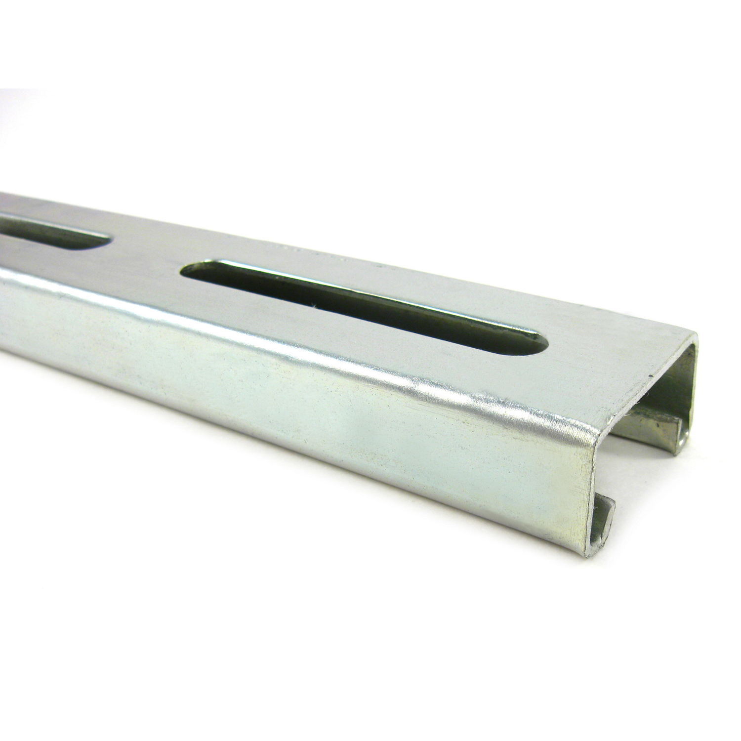 Channel, 14 Gauge, 1-5/8 Inch x 13/16 Inch, Length 20 Feet, Slotted Electro-Galvanized Steel with 7/16 Inch x 3 Inch Slots on 4 Inch Centers