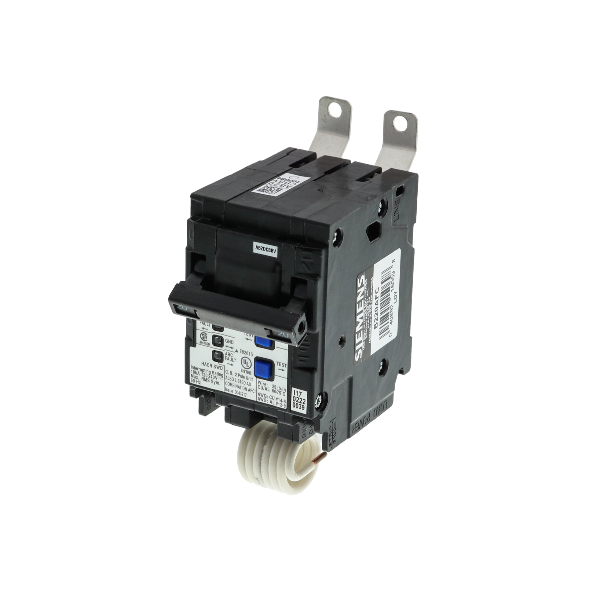  Low Voltage Molded Case Circuit Breakers Panelboard Mounting 240V AFCI Circuit Breakers - 2-Pole, AFCI - BAF, 10KAIC, 120/240VAC are Circuit ProtectionMolded Case Circuit Breakers. Type BAF Special Features CAFCL Application Electrical Distribution Standard UL 489 Voltage Rating 120/240V Amperage Rating 20A Trip Range Thermal Magnetic Number Of Poles 2P Connection PLUG-IN Material COMPOSITE Length 3 Width 2 Height 3.5