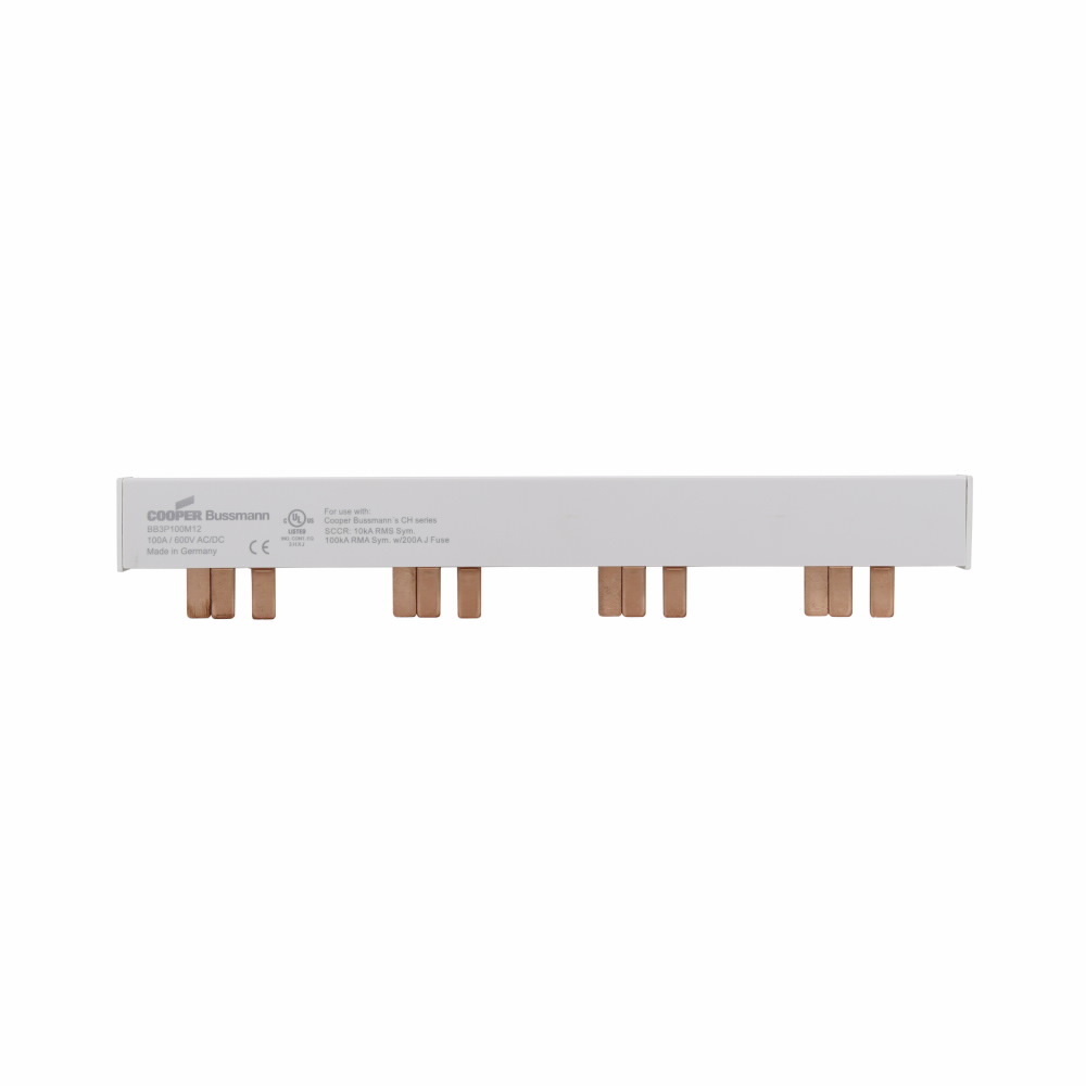 Eaton Bussmann series comb busbar, Modular comb bus bar, 12 Pins, 100 A, Class J, Non-indicating, 600 Vac/dc