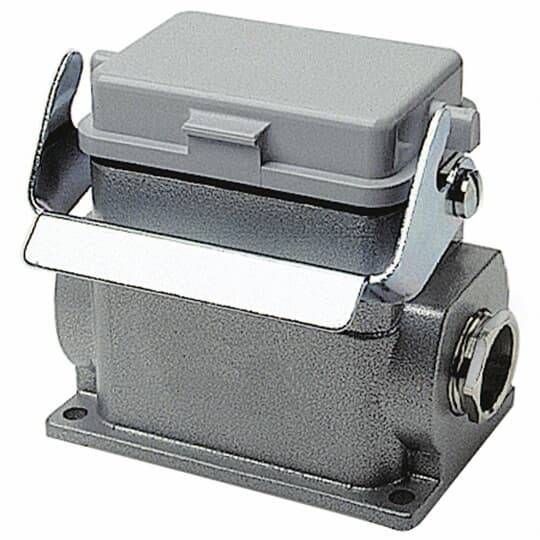 Single lever locking base with cover, 16 contacts with ground connection, NPT entry - 1 Inch x 3/4 Inch