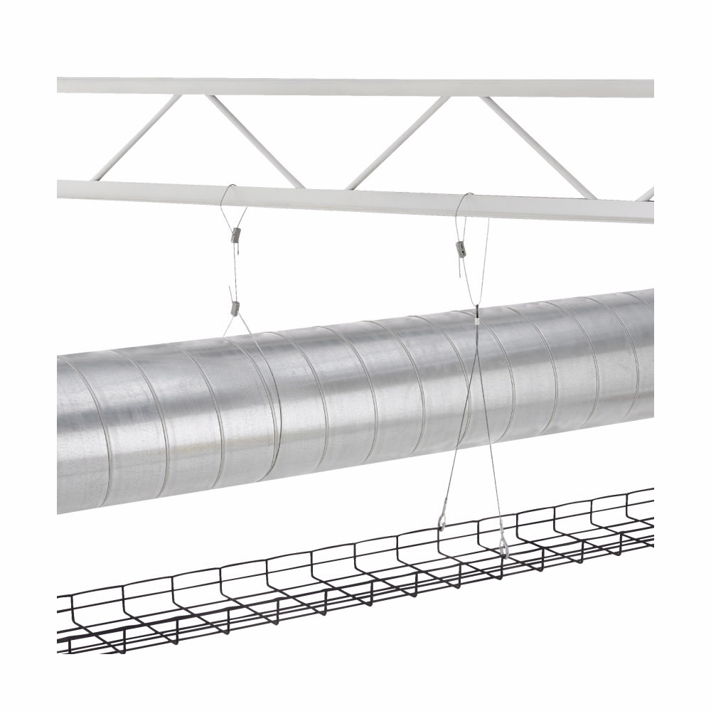 Eaton B-Line series hanging system, Can installin existing anchors or metal brackets, KwikWire hanger, Ideal for supporting light fixtures, HVAC duct, 1/16" wire max, 4" wire length
