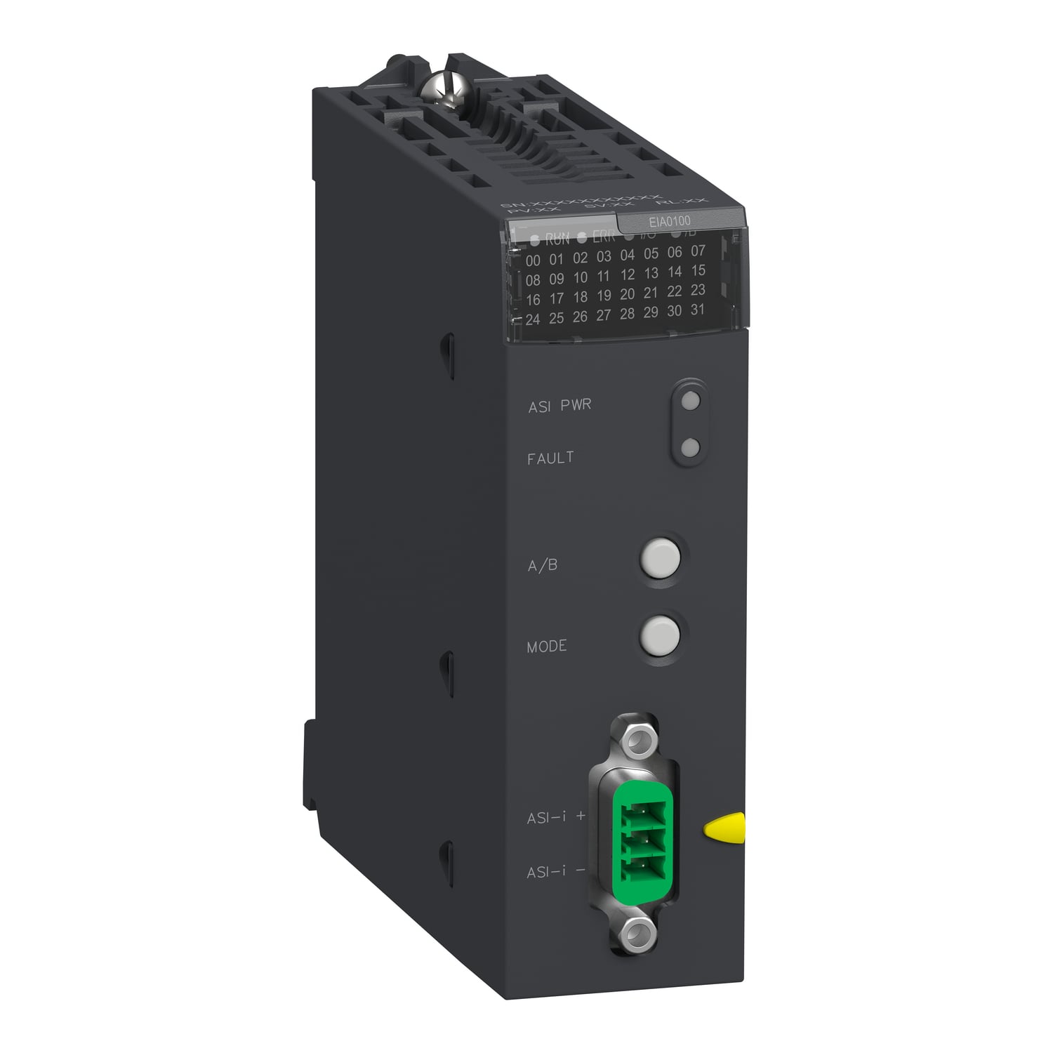 master module, Modicon X80, upto 62 devices on discrete IO, upto 31 devices on analog IO