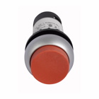 Eaton C22 compact pushbutton C22, 22.5 mm Compact Pushbutton, Non-Illuminated, Button, Silver Bezel, Extended, Momentary, Button: Red, 1NC