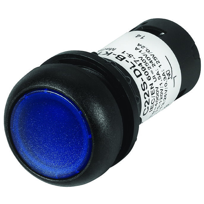 ILL MTN PB BLK-BZL FLSH BLU 24V 1NO