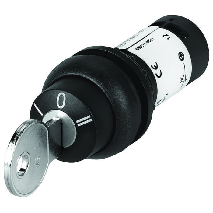 3-POS MOM KEY SEL SWTCH BLK-BZL WD-0 2NC