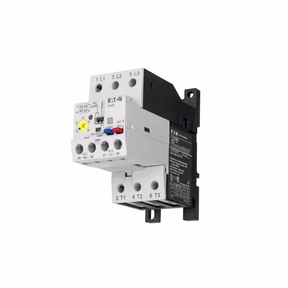 Eaton C440 electronic overload relay, C440 Electronic Overload Relay - NEMA, Separate Mount, 45mm frame, Selectable 10A, Class 10 ,20, 30, Overload 4-20A, Standard