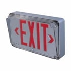 EXIT SIGN, SILVER HOUSING, RED LED, HAZ LOCATION, AC ONLY