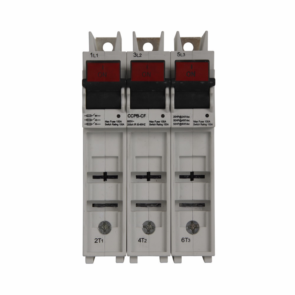 Eaton Bussmann series CCPB UL98 fusible disconnect, Finger Safe, Lock-On provision, 600V, 90A, UL98 fusible disconnect, Three-pole, Class CF, 200KA