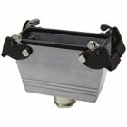 Double lever locking inline coupler hood with top entry, 24 contacts, NPT entry - 1 Inch  x 3/4 Inch
